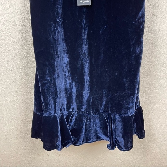 Rails Audrina Navy Silk Blend Slip Crushed Velvet Mini Dress Size Small Women - Picture 5 of 11